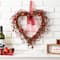 Glitzhome® 17" Lighted Valentine's Berry Heart Wreath